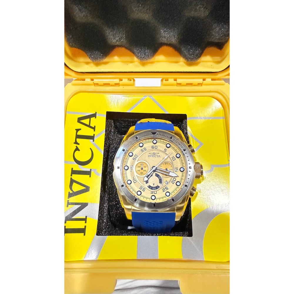 Invicta Speedway Nacrite 69840 Men's 50mm Blue Silicone Gold Tone Watch